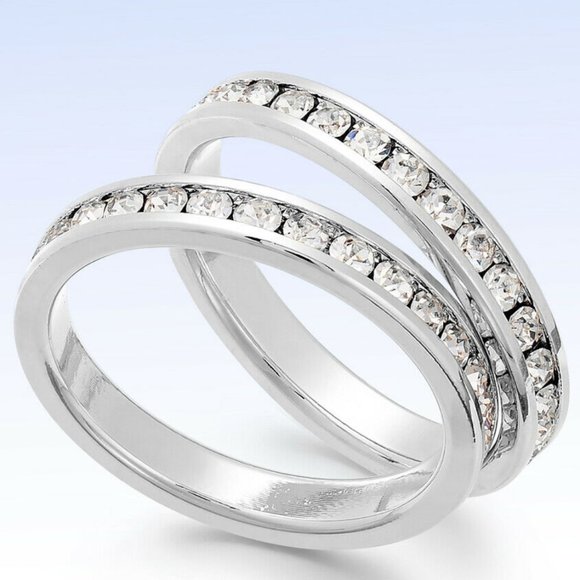 CHARTER CLUB CRYSTAL Eternity RING Set - Size 7 - Picture 1 of 1